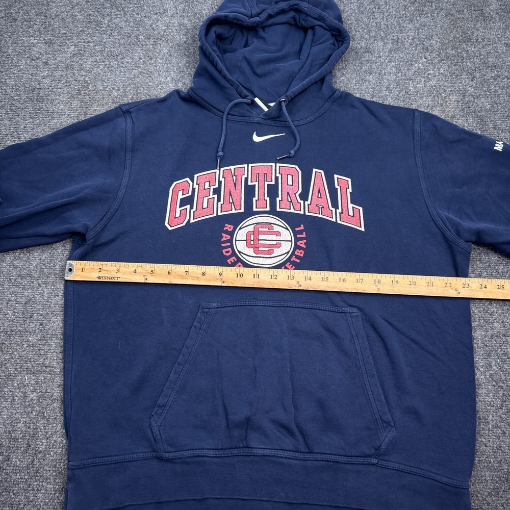 Nike Center Swoosh Check Hoodie Adult Size Medium Raiders Basketball Sweatshirt‎ - Picture 11 of 13